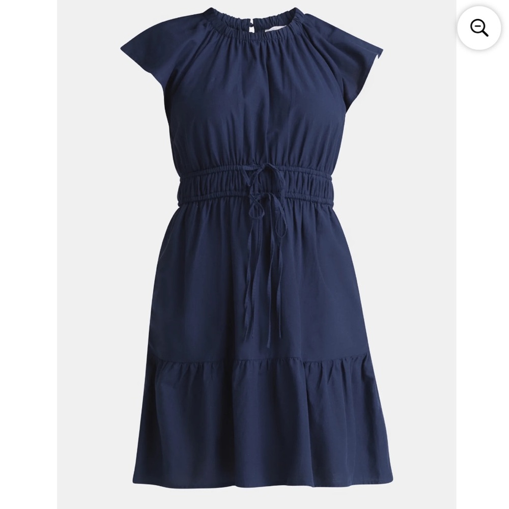 Navy Ruffled Mini Dress Size X-Small - Picture 7 of 7